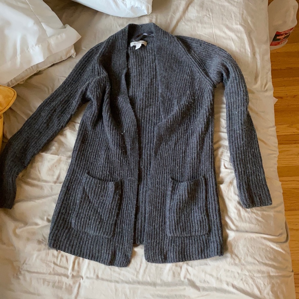 Gray wool cardigan